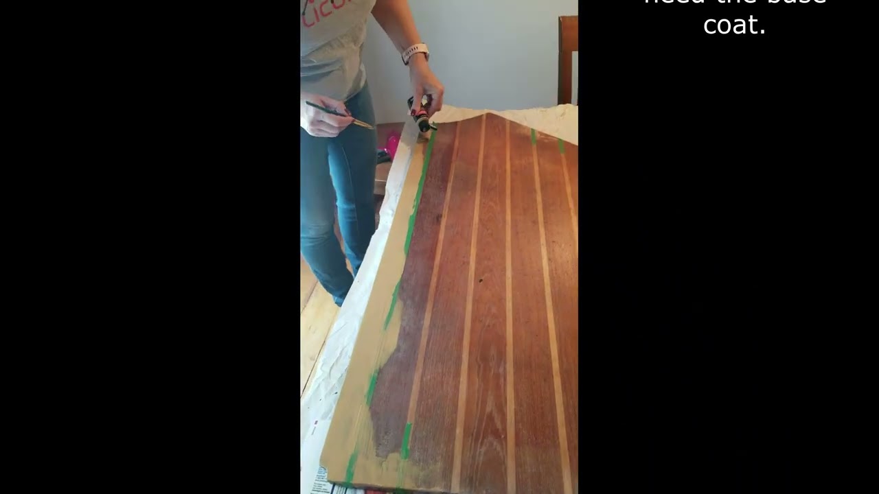 Episode 7 - Faux finish on repaired teak and holly sole.