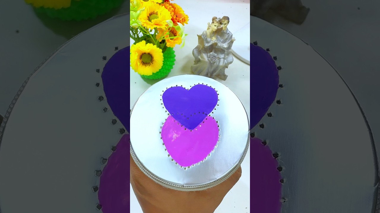 Pink And Purple Heart Drawing ✨💙💜#asmr #satisfying #relaxing #oddlysatisfying  #shorts