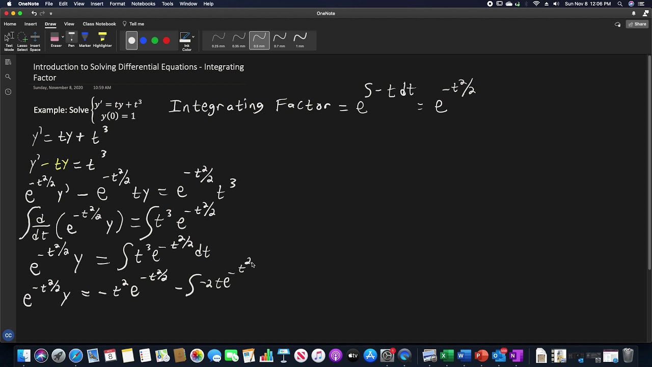 Differential Equations using an Integrating Factor