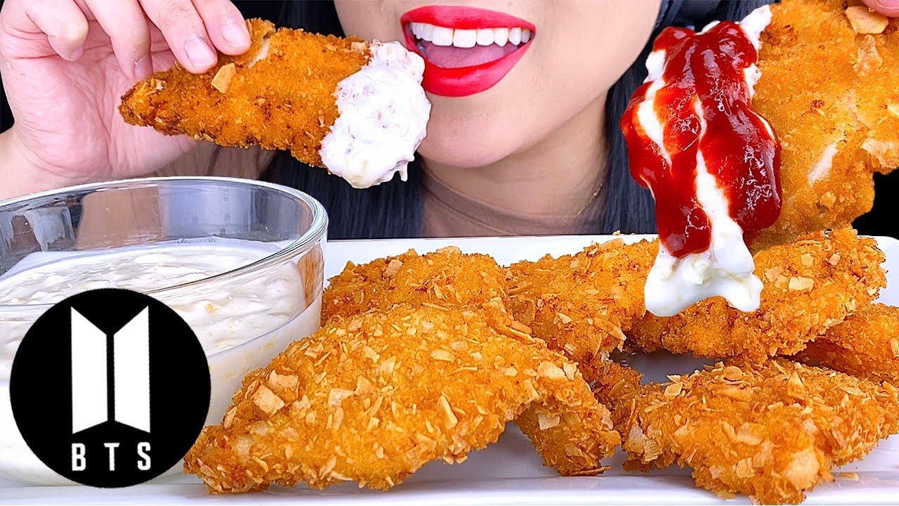 ASMR MOST POPULAR FOOD FOR BTS ARMY COCONUT CHICKEN Mukbang 먹방 (CRUNCHY EATING SOUNDS) ASMR Phan