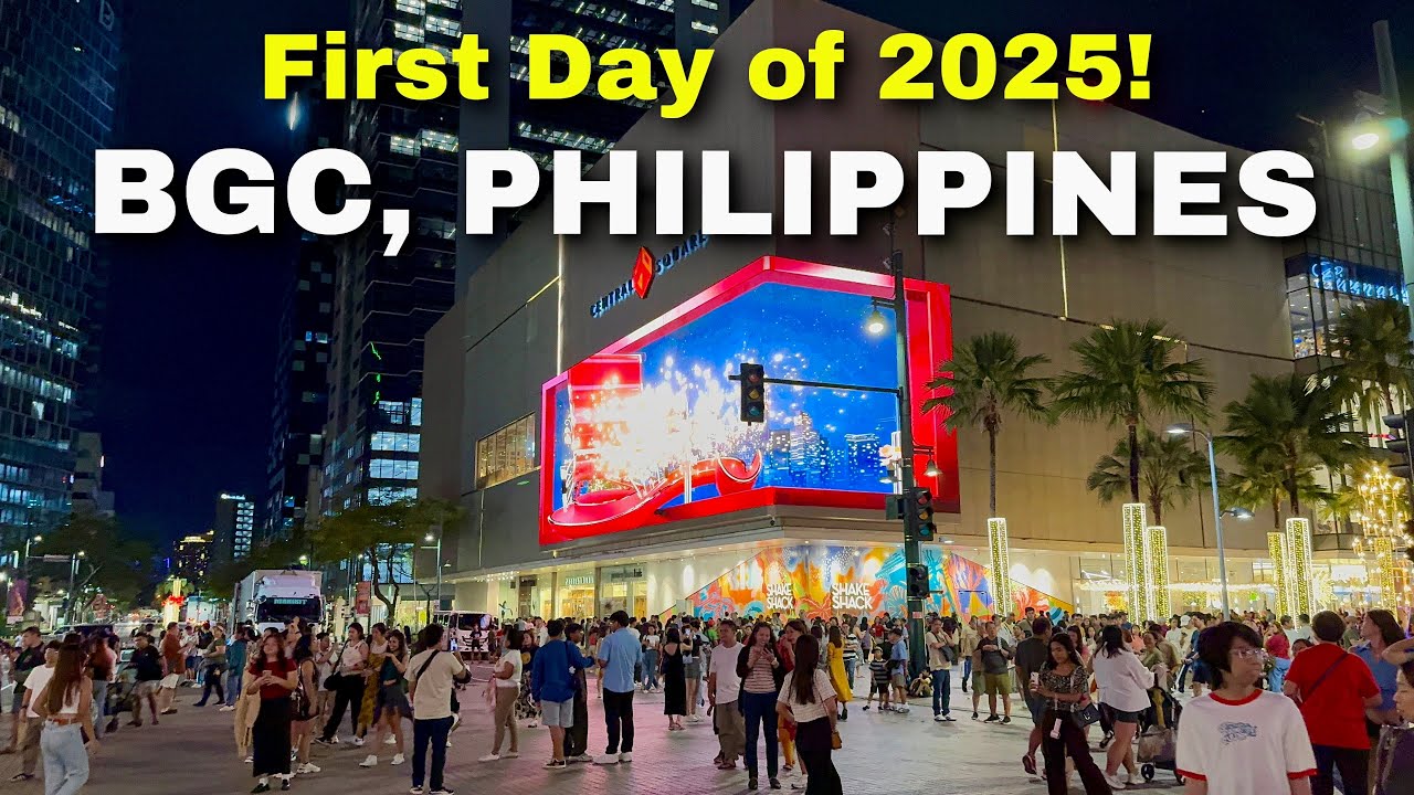 BGC, Metro Manila Walking Tour | First Day of 2025 in the Philippines! January 1, 2025