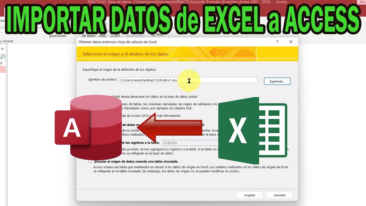 IMPORTAR DATOS de EXCEL a ACCESS
