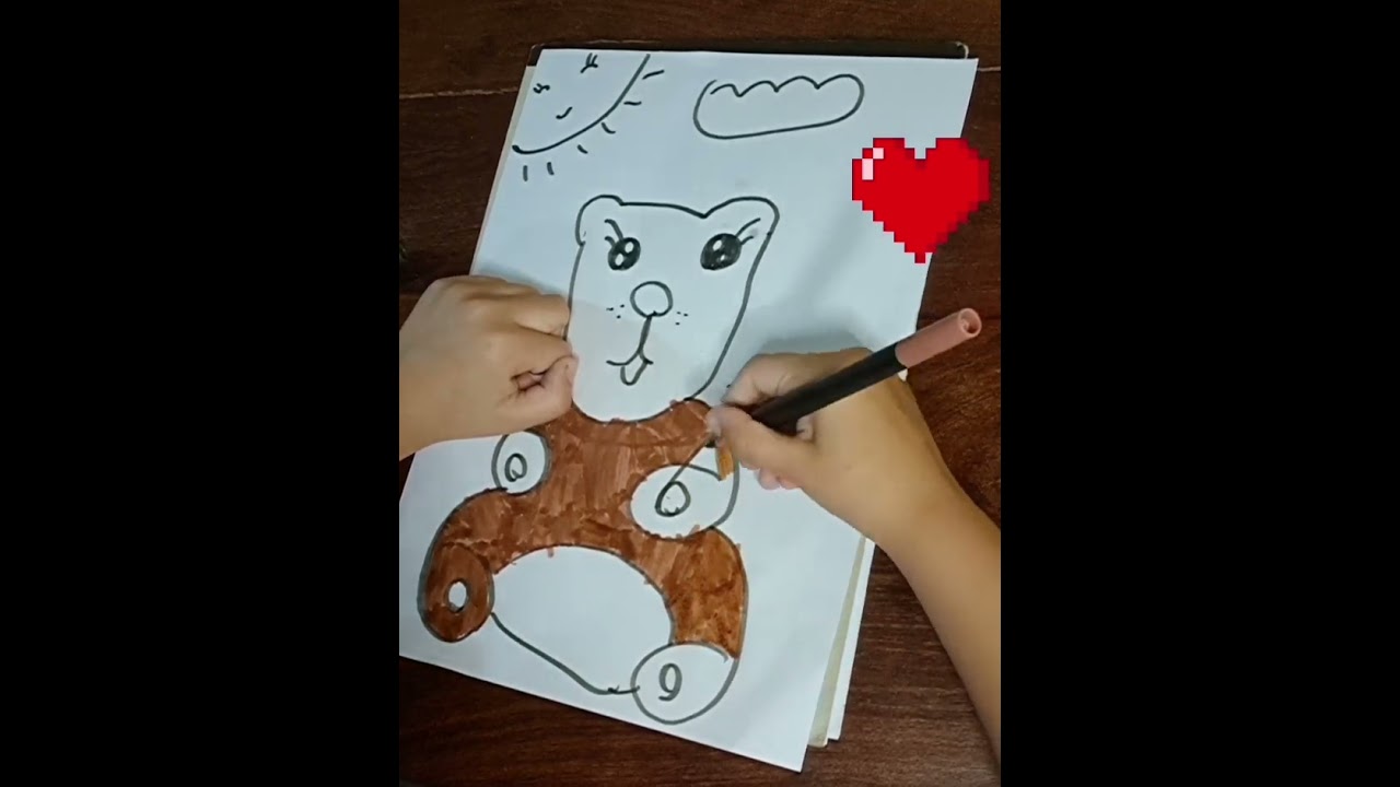 Dibujo de un oso hecho por mi prima