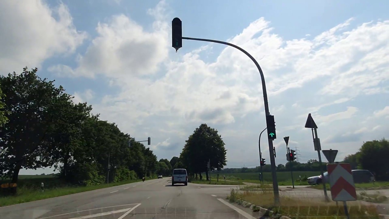 Driving from Ahrensburg to Hamburg City June 2019 4K