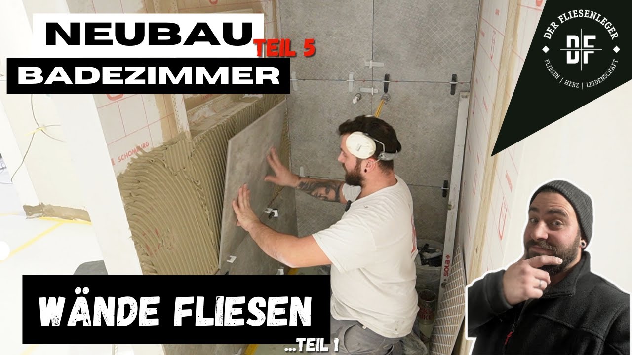 WANDFLIESEN verlegen TEIL 1 - BADEZIMMER in einem NEUBAU Teil 5