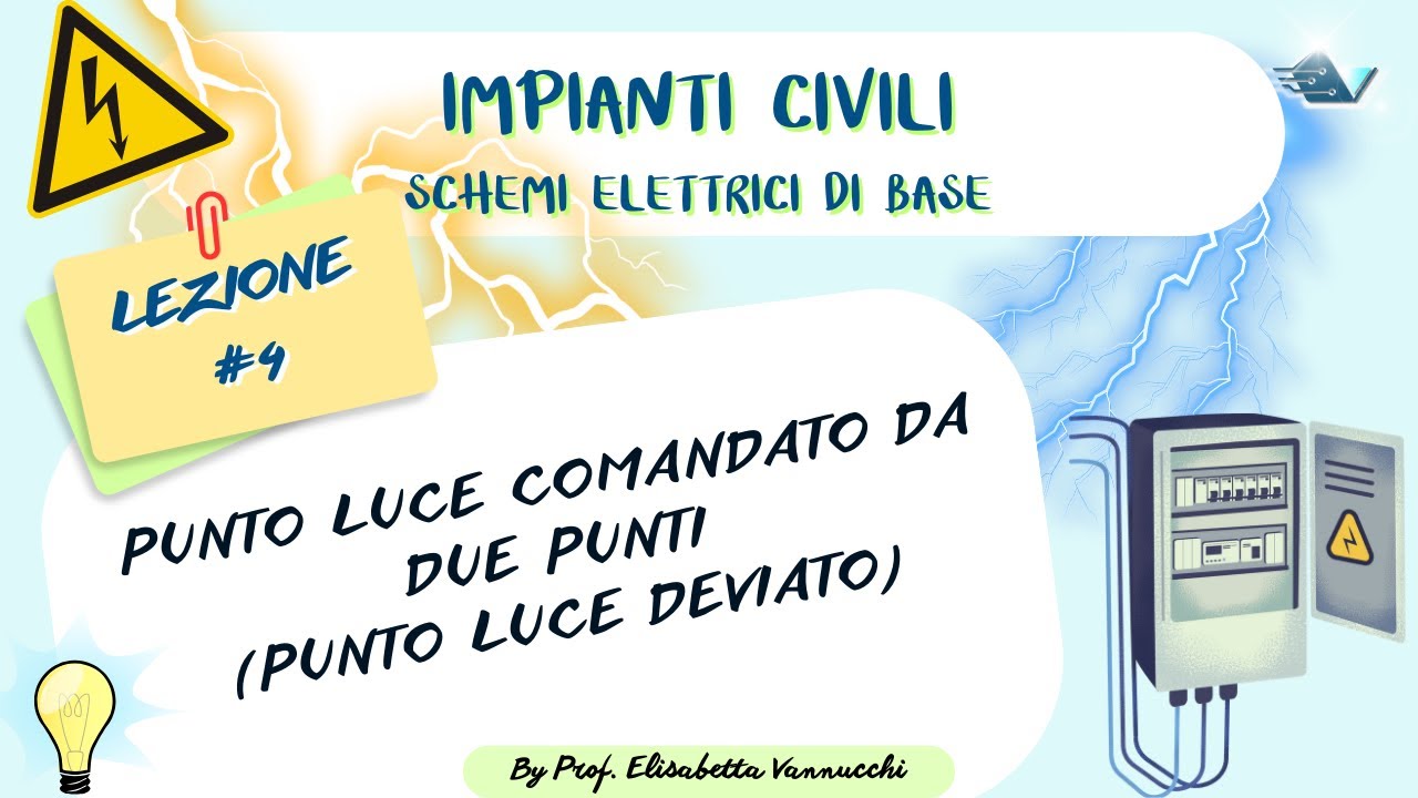 Schemi elettrici base: punto luce comandato da due punti (punto luce deviato)