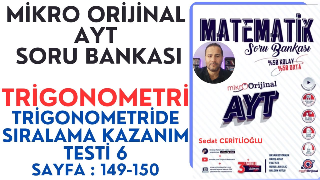 TRİGONOMETRİ | MİKRO AYT SORU BANKASI SYF:149-150 | #orijinalmatematik #mikroorijinal# yks2024