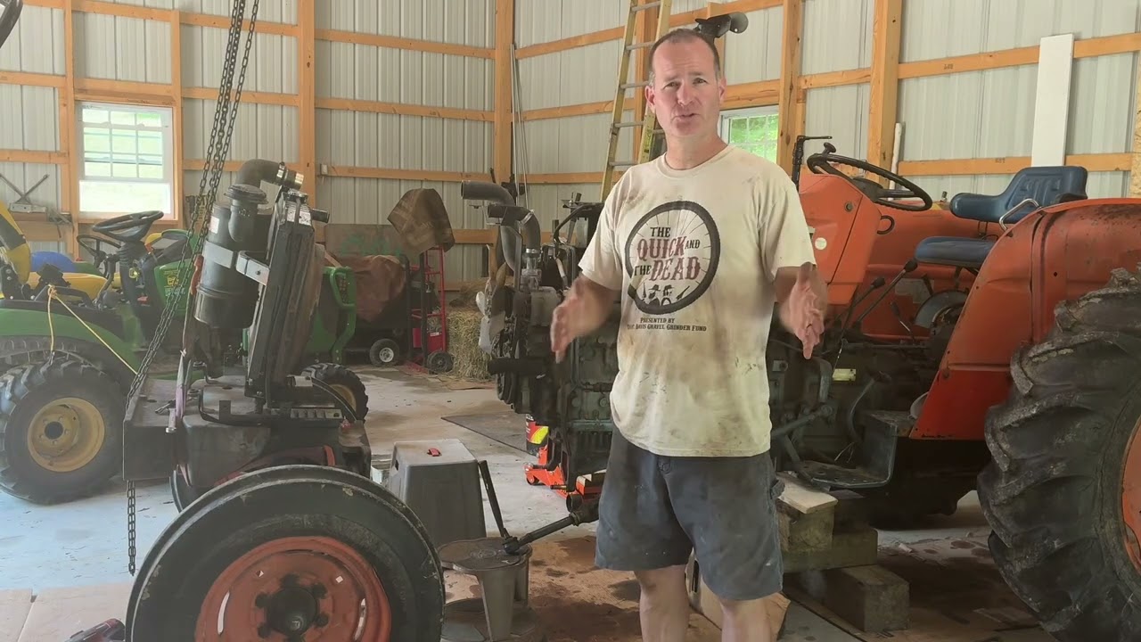 Kubota M4050 Front End And Oil Pan Removal