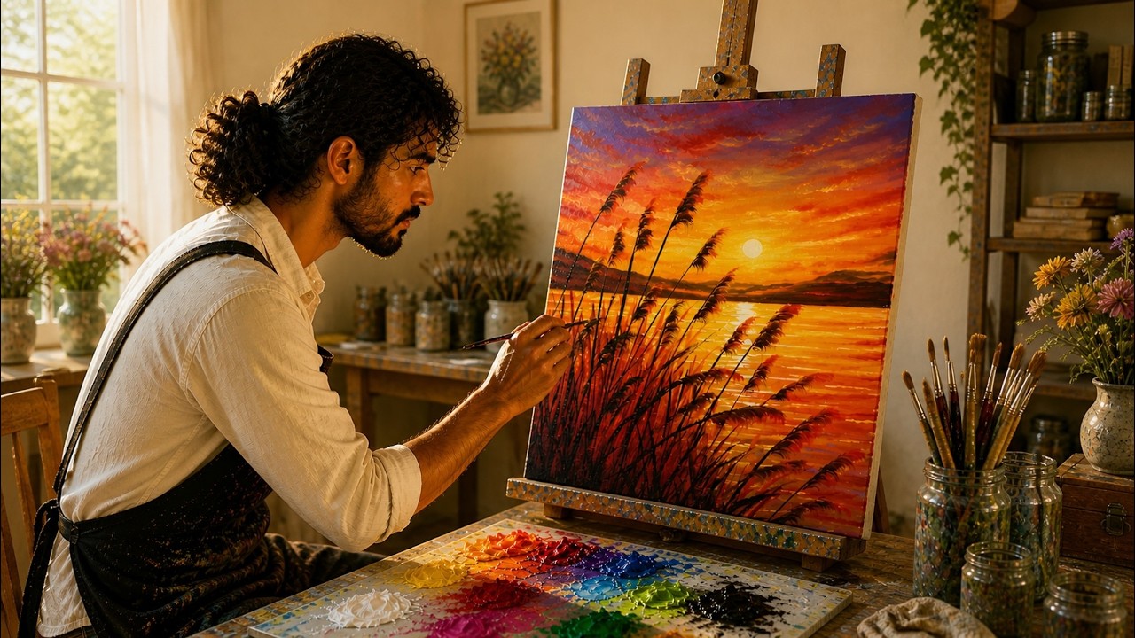 Beautiful Landscape Painting | Step-by-Step Acrylic Tutorial for Beginners #424
