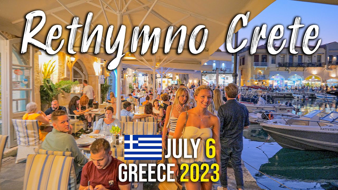 Rethymno Crete, WALKING TOUR 4K, Kreta, Greece 2023