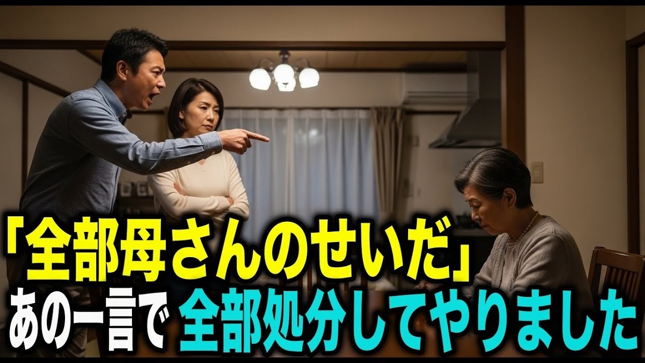 「全部、母さんのせいだ！」──理不尽に責めた息子夫婦を黙って離れた母。1ヶ月後、息子が泣きついた理由とは？