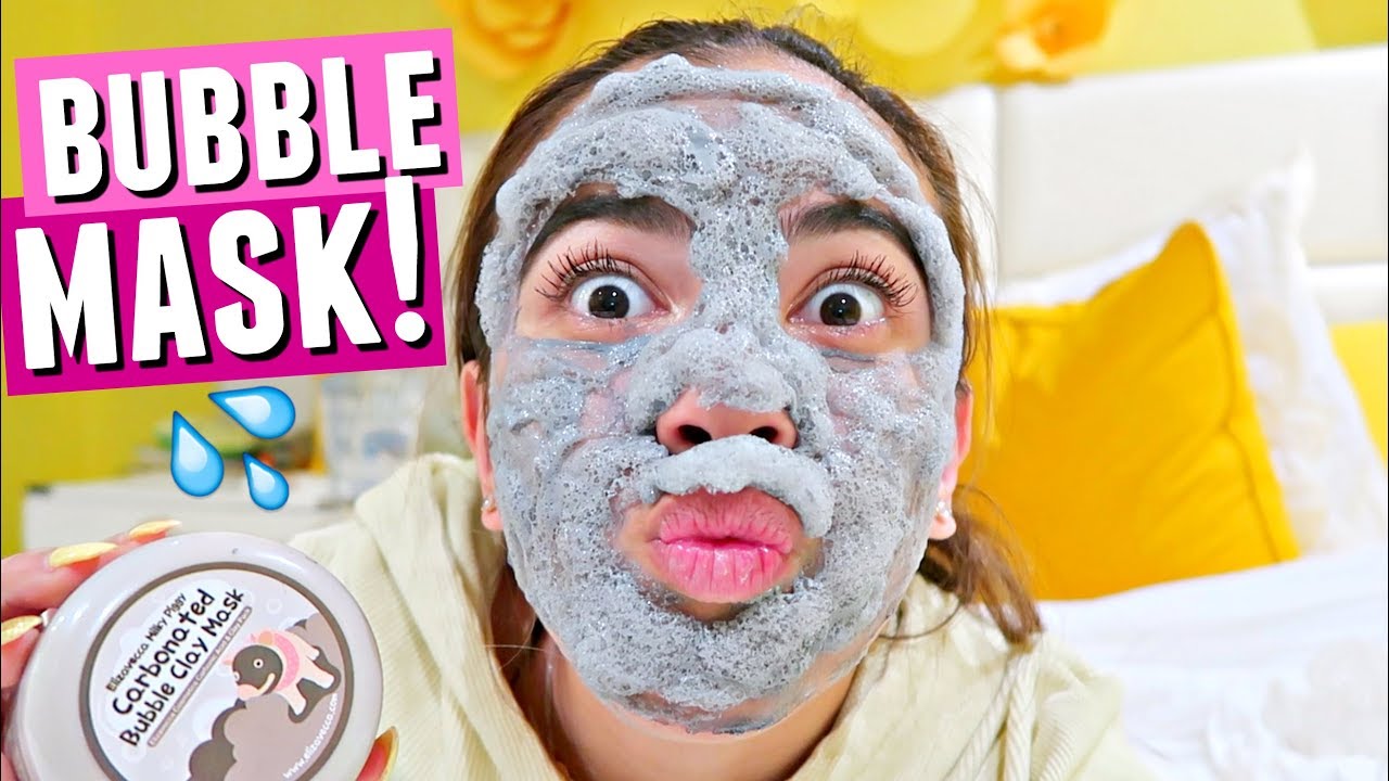 TRYING A BUBBLE FACE MASK!!💦 Weird Carbonated Bubble Clay Mask
