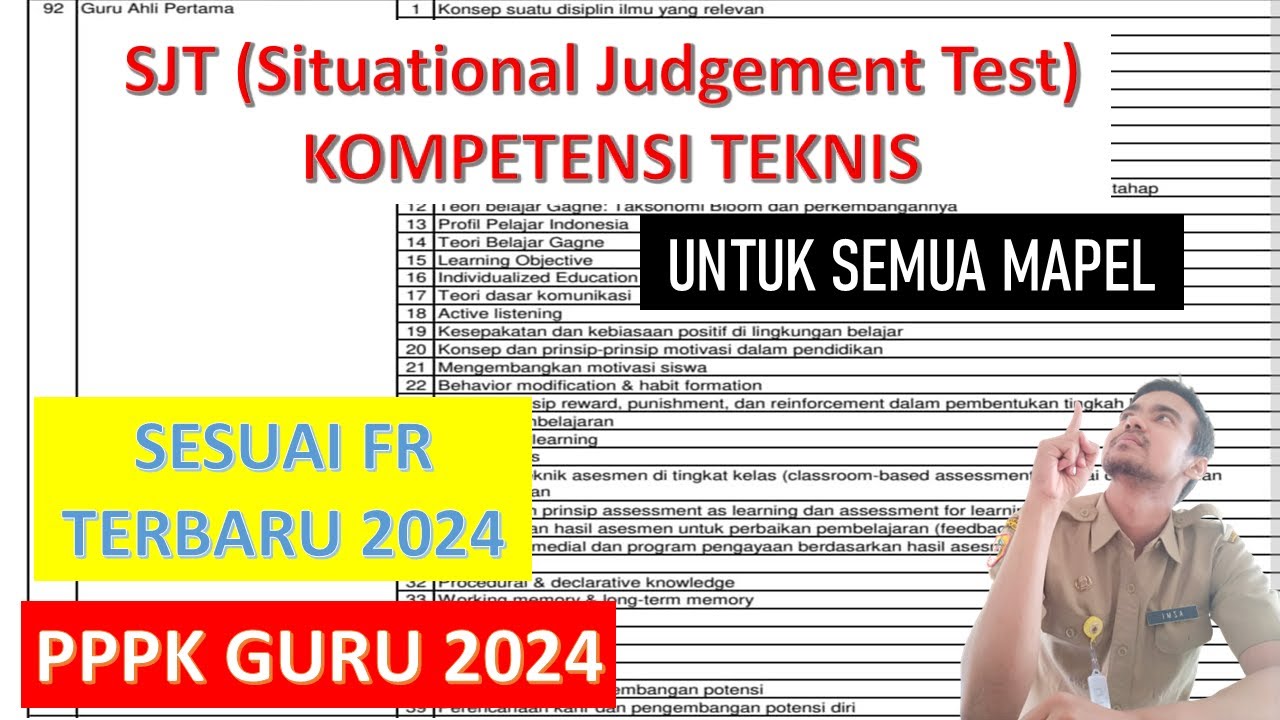 BOCORAN SOAL SJT PPPK GURU 2024 FULL PEMBAHASAN | KOMPETENSI TEKNIS PPPK GURU 2024 | SOAL PPPK 2024