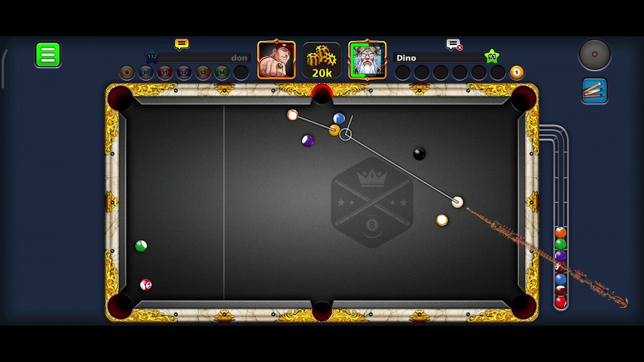don vs Dino LAS VEGAS full house! Win 20k coins. ☺😊😇🥲#8ballpoolguideline #ball #pool1##gaming 