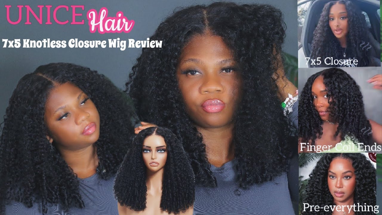 UNice Bye-Bye Knots 7x5 Closure, Pre-Everything With Finger Coil Ends Wig Review