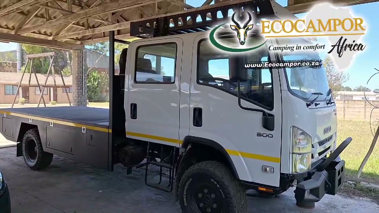 Twin CAB Isuzu NPS300 4x4 with custom deck for 4.2m Ecocampor POD