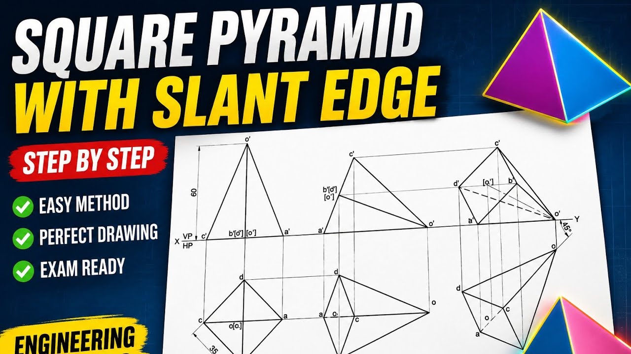 Square Pyramid with Slant edge problem in Sketch book