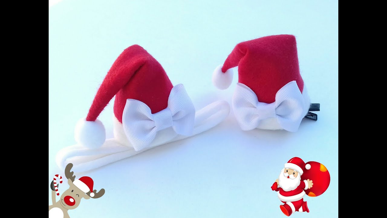 Gorro Papai Noel #Natal #LaçoNatalino -Diy Ribbon Bow-Kaká Magalhães