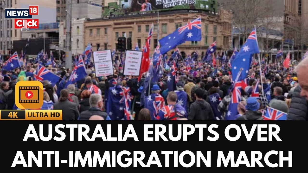 Protesters Clash With Police As Thousands Rally Against Immigration In Australia | 4K | N18G