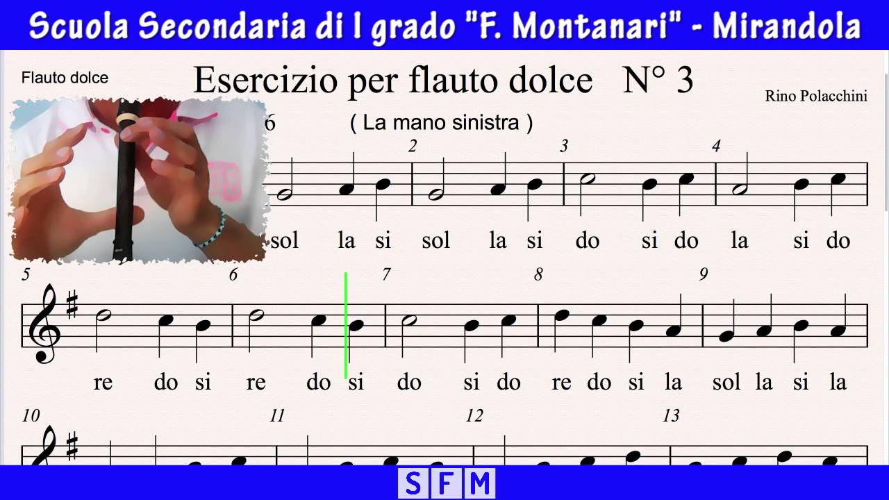 Flauto dolce: Esercizio n°3 - Video Spartito (by AM&RP)