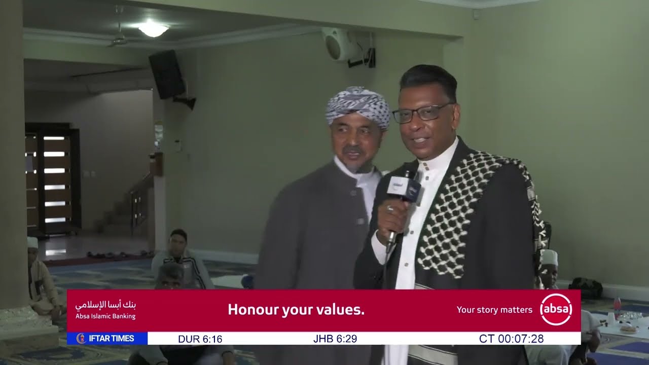 Luqmaan Shadrach Broadcasts Live, Iftaar, Masjied Rawbie in Portlands, with Sheikh Ebrahim Gabriels