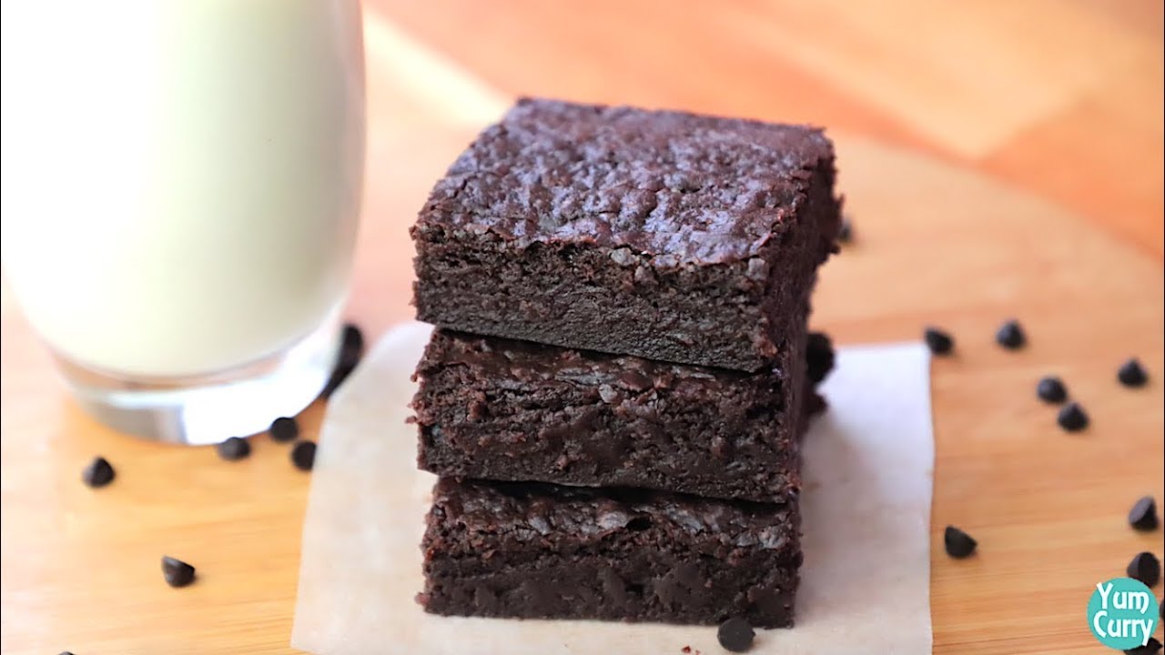 Eggless chocolate brownie recipe - how to make fudgy chocolate brownie