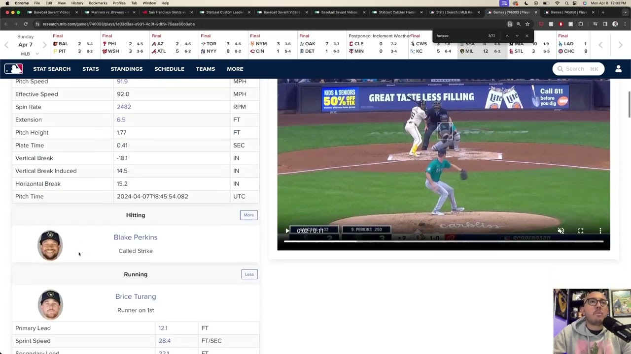 Breaking down a Brice Turang stolen base with StatCast