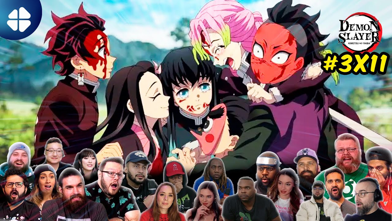 [22 PEOPLE REACT] DEMON SLAYER Season 3 Episode 11 Mega Reaction Mashup