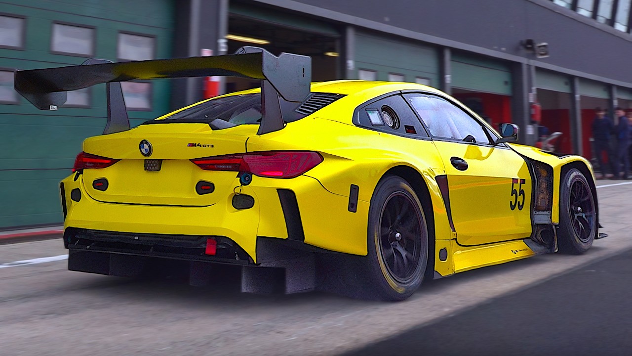 2026 BMW M4 GT3 EVO racecar testing on Track | P58 engine Warm up, Accelerations & RAW Sounds!