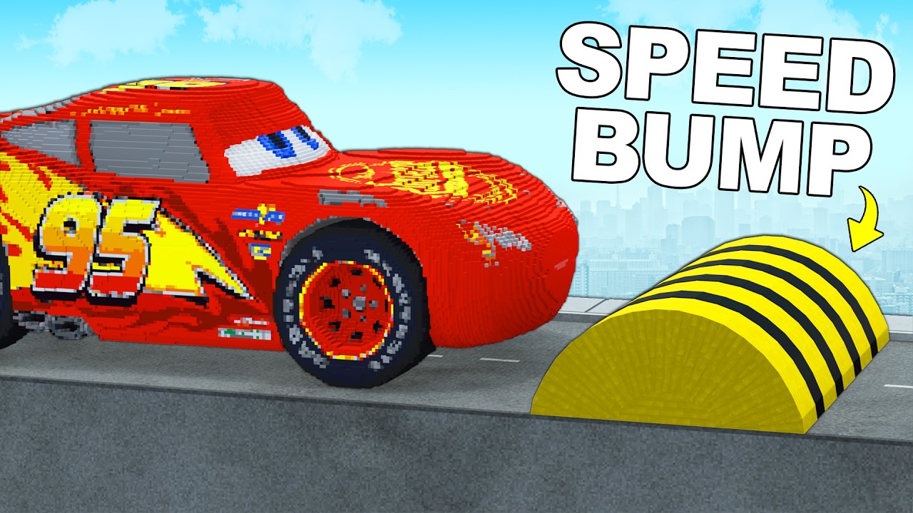 Cars vs Massive Speed Bumps in Teardown