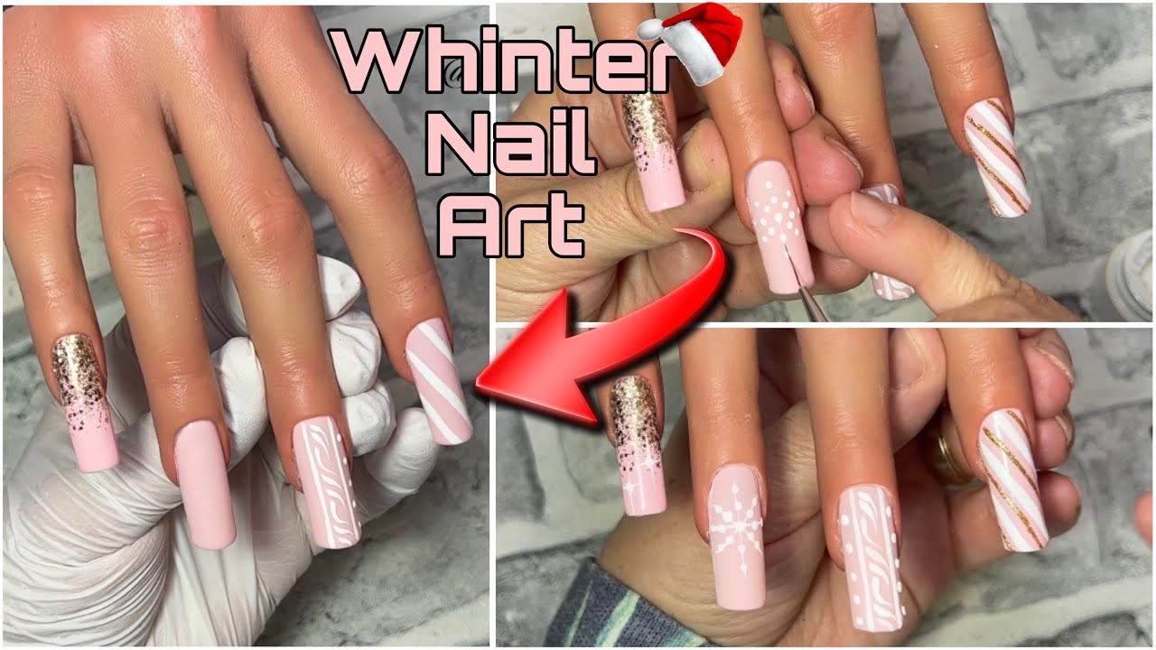WHINTER HOLYDAYS NAIL ART/ Practicing on Aleana Hand#nails#nailart#aleana hand