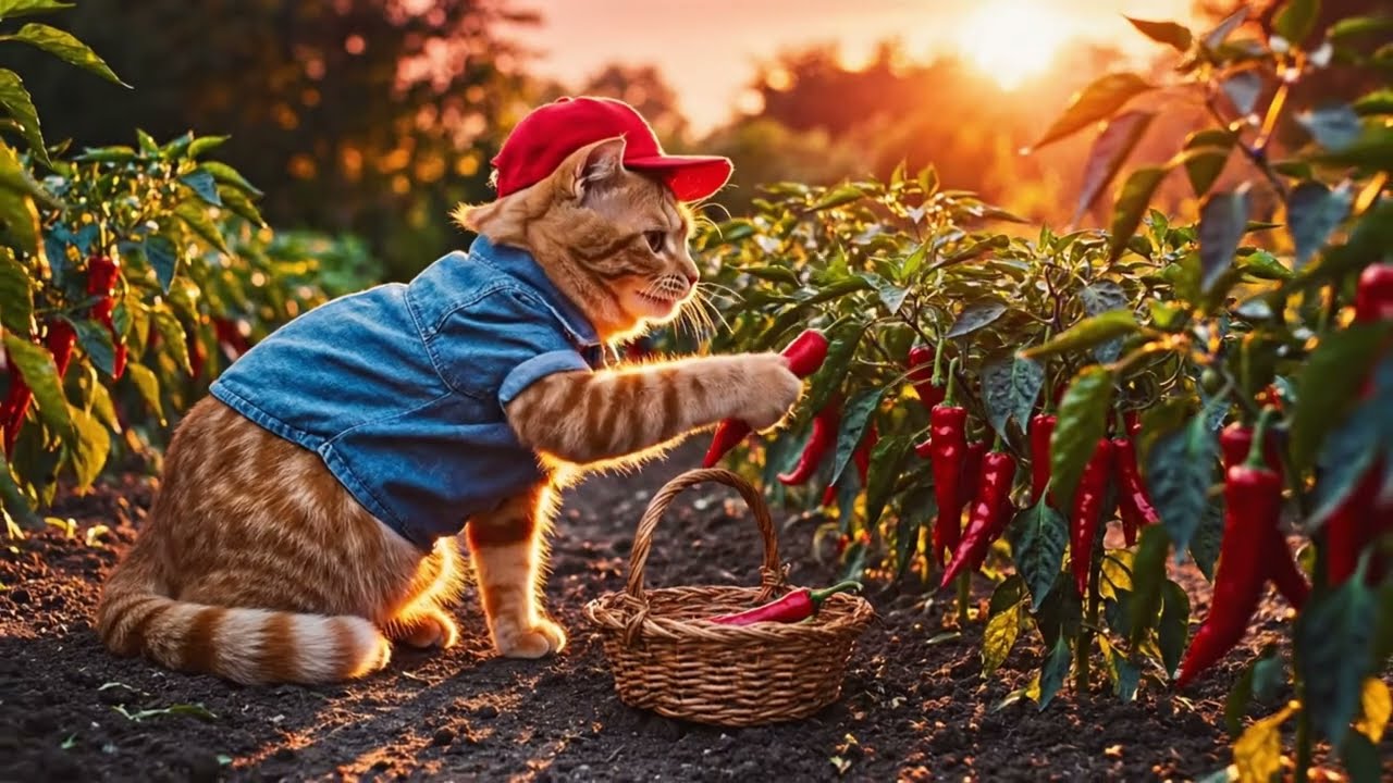 Orange cat Sunrise in the Chili Fields