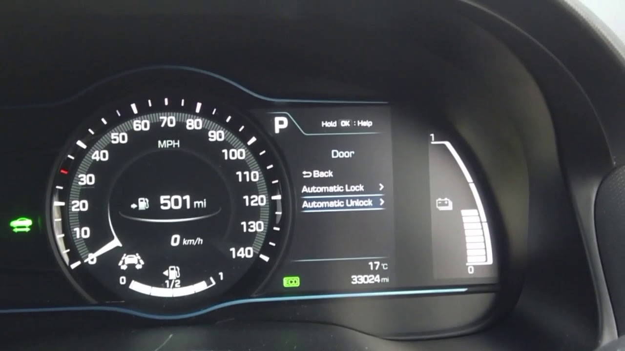 Ioniq dashboard menus