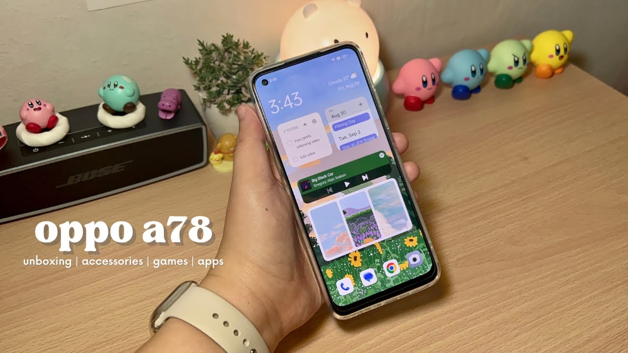 unboxing the oppo a78 & making it cute and aesthetic! 🩵💚