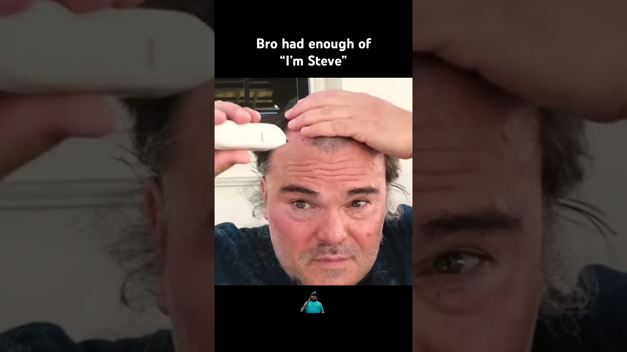 Jack Black (Steve) shave his hair!! 😭🤣 #minecraftmovie #jackblack #steve #fyp #shaving #iamsteve