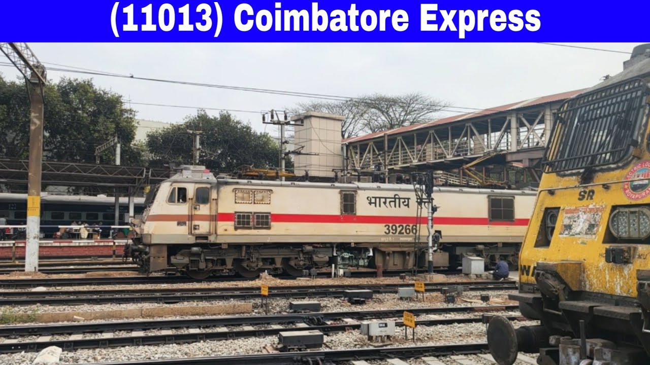 (11013) Coimbatore Express is departing from KSR Bangalore railway station platform no 3
