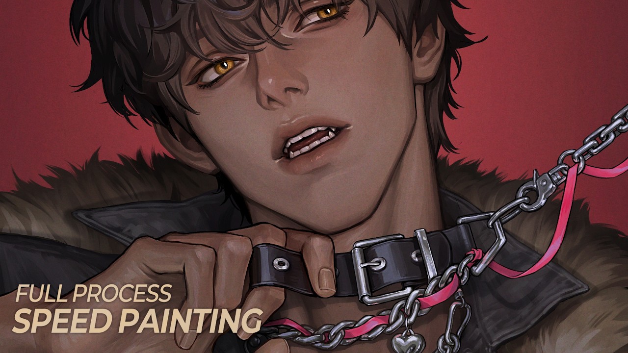 Надеваю цепочку-чокер⛓️❤️‍🔥 Детализация текстур и рендеринг [Full Process / Speed Painting]