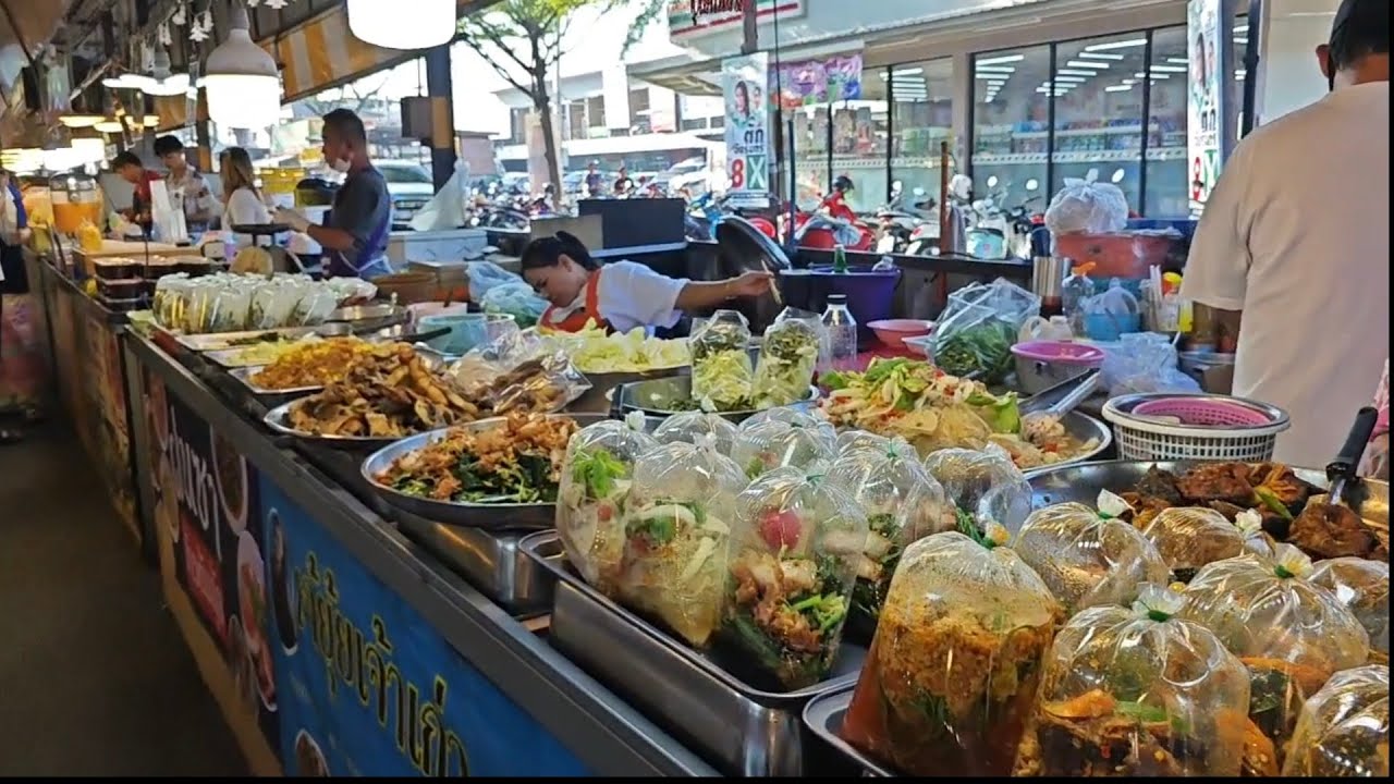 ของกินเยอะมาก ตลาดนานาเจริญ ตลาดนัดตอนเย็น #thaifood #ตลาดนัดตอนเย็น #ตลาดนัด #food 