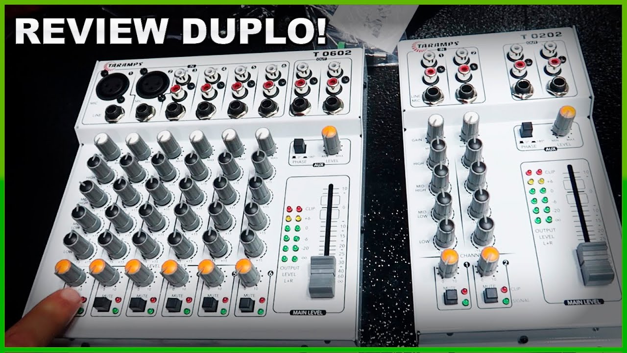 Mesa de Som TARAMPS T 0602 e T 0202 - Review Teste Sonoro!