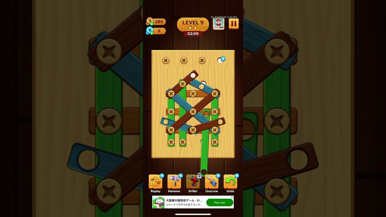 【 SCREW PUZZLE 】LEVEL 9