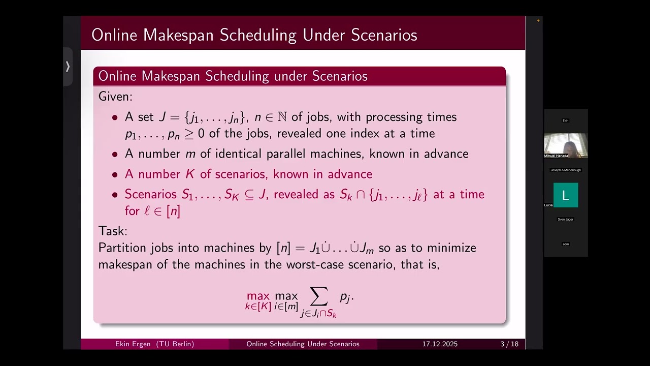 GOCC 12/17/25 "Online Makespan Scheduling under Scenarios"