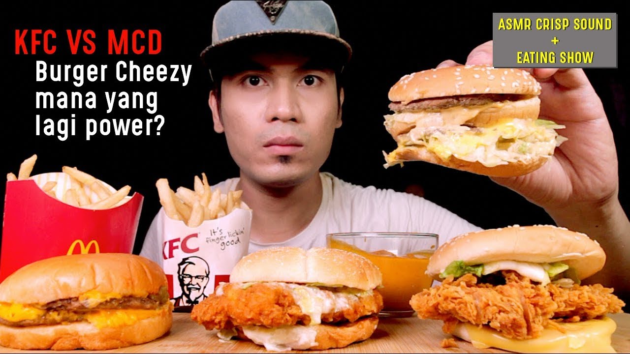 KFC VS MCD Burger Spicy Cheezy Mana Lagi Sedap & Power Gila?! | ASMR EATING SHOW