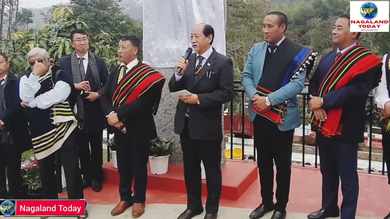 Reiphinyü Badze Monolith at T. Khel Model Village unveiled by Chief Minister Neiphiu Rio.