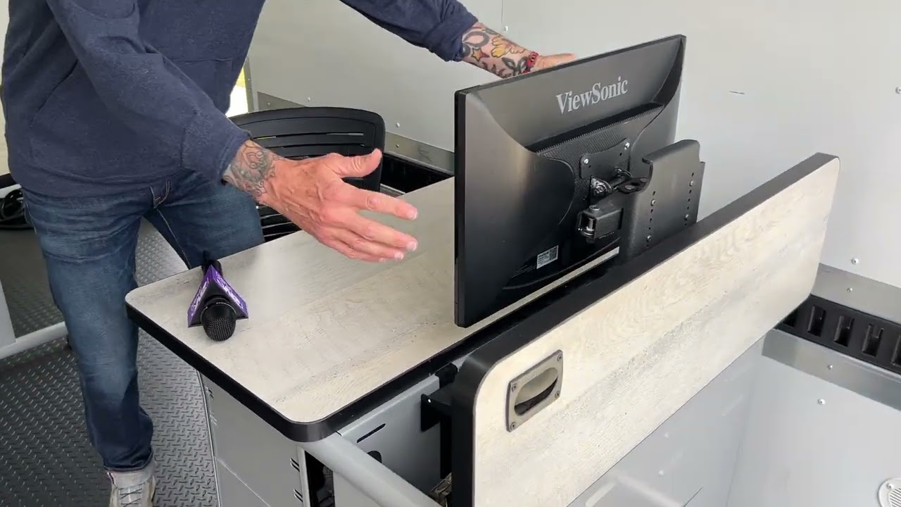 Computer Comforts Demos Hide-Away LCD Table, for Converting a Computer Lab to a General-purpose Room
