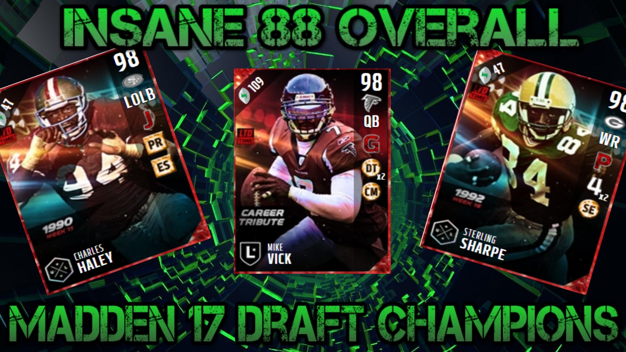 INSANE 88 OVERALL DRAFT! BEST DRAFT IVE EVER HAD! MADDEN 17 DRAFT CHAMPIONS