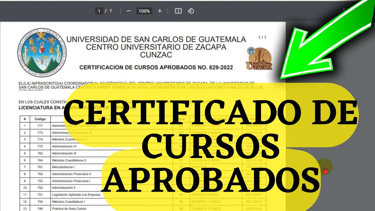 ✅Cómo SOLICITAR un Certificado de CURSOS APROBADOS en el Control Académico Web USAC💻