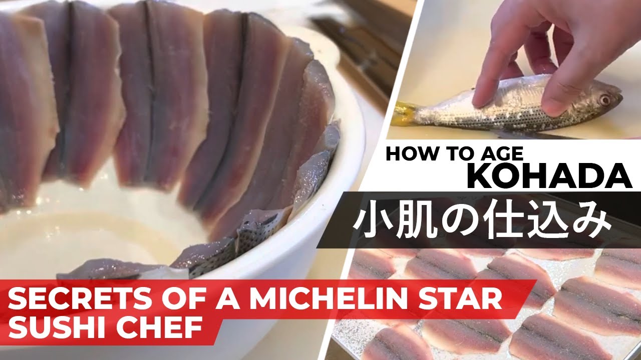 How to age Kohada (Gizzard Shad) by Michelin Star Sushi Chef, traditional Edo-Mae Style technique