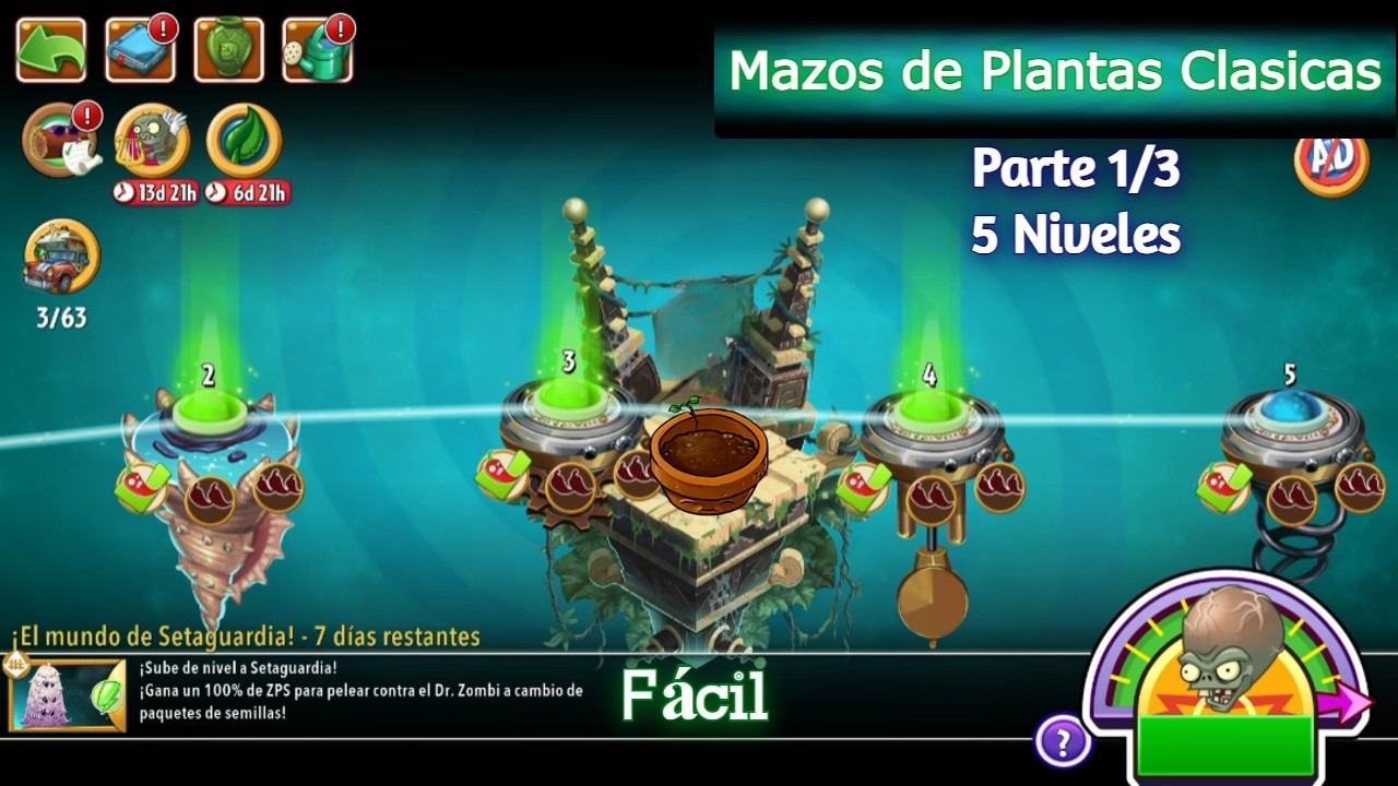 PVZ 2 [Parte 1/3 - 5 Niveles Facil][Busqueda de Penny SetaGuardia]