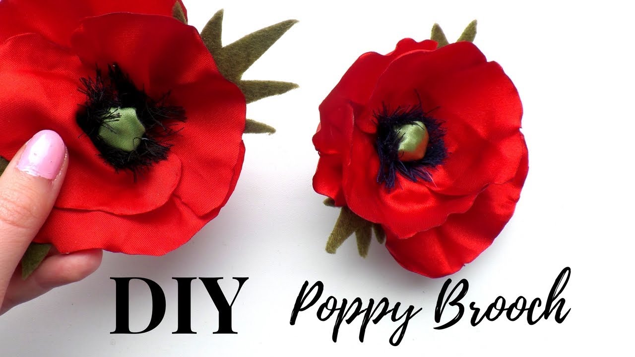 How to make a Poppy Brooch | DIY Flower Brooch | Tutorial by Fluffy Hedgehog