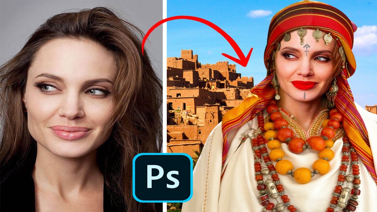 Angelina Jolie wearing berber dress and jewelry from Morocco